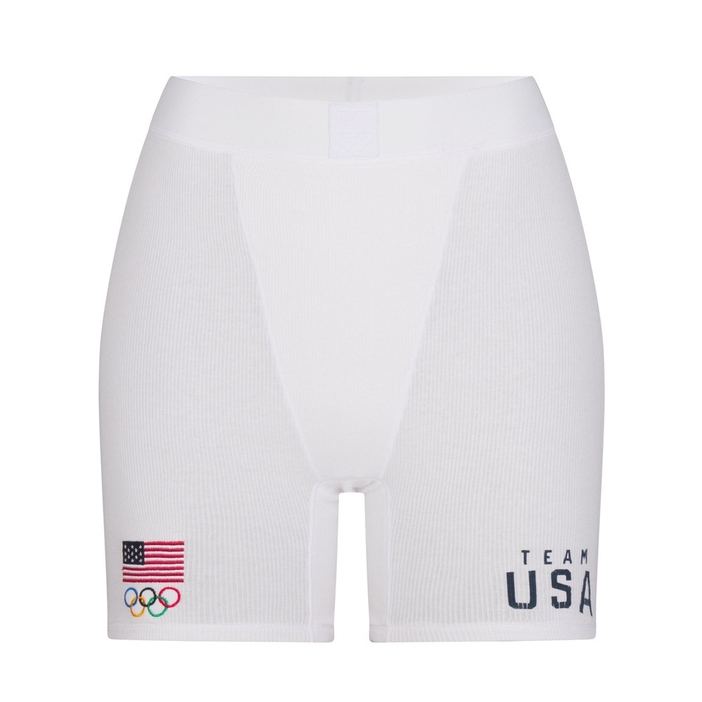 SKIMS TEAM USA COTON RIB BOXER MEDIUM NWT